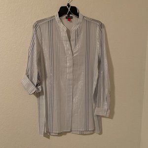Vince Camuto sheer button blouse NWT